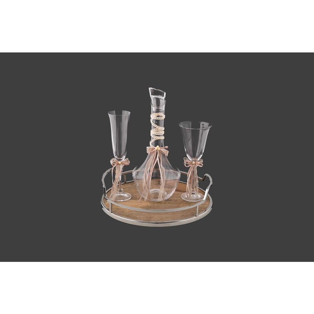 57. ΔΙΣΚΟΣ SH402890 33x7cm ΚΑΡΑΦΑ CK2071590 13,5xH31,5cm ΠΟΤΗΡΙ CP2070550 22cm ΠΟΤ. ΣΑΜΠΑΝΙΑΣ CS2070550 H25,5cm